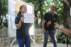  One particpant proudly shows her name in baybayin  