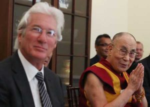 The Dalai Lama and Hollywood actor Richard Gere (L) attend a meeting hosted by House Minority Leader Nancy Pelosi (Democrat-California), at the US Capitol, in Washington, DC, on June 14. AFP PHOTO