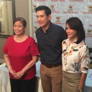 Showbiz’ power women Mother Lily (left) and Roselle Monteverde flank their latest ‘Regal Baby’ Richard Yap, who will introduce ‘Mano Po’ to this new generation