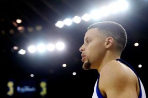 Stephen Curry No.30 of the Golden State Warriors looks on during the second half against the Cleveland Cavaliers in Game 5 of the 2016 NBA Finals at ORACLE Arena on Tuesday in Oakland, California. AFP PHOTO