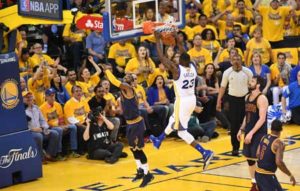 Golden State Warriors forward Draymond Green dunks the ball against the Cleveland Cavaliers during Game 2 of the NBA finals on Monday in Oakland, California. AFP PHOTO