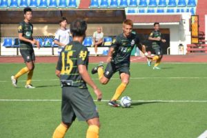 JP Voltes FC striker Takumi Uesato lines up for a pass in their game against Agila MSA  FC on Sunday in the first round of the 2016 United Football League at the Rizal Memorial Football Stadium in Manila.  JAELLE NEVIN REYES 