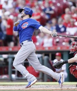 Kris Bryant of the Chicago Cubs hits a home run to center field against the Cincinnati Reds in the third inning of the game at Great American Ball Park in Cincinnati, Ohio. AFP PHOTO