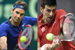 Roger Federer and Novak Djokovic AFP PHOTOS