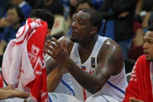 Andray Blatche reacts during the match of Gilas Pilipinas against the Tall Blacks of New Zealand on Wednesday at the Mall of Asia Arena in Pasay City. PHOTO BY RUSSEL PALMA 