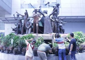  ‘The Spirit of EDSA 2,’ one of Castrillo’s monuments, located right outside the Yuchengco Museum 