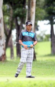 n Jay Bayron watches his birdie putt roll on No. 16.  CONTRIBUTED PHOTO 