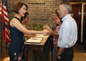 US Ambassador Philip Goldberg welcomed Geraldine Roman, the first Filipino transgender elected to the Philippine Congress