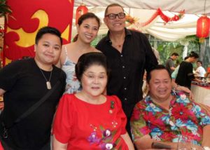  Escudero, seated with Representative Imelda Marcos were flocked by (standing, from left) Aiza Seguerra, Liza Dino-Sequerra, and James Cooper