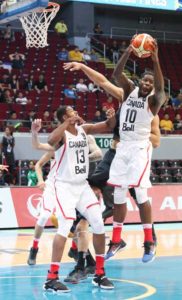 Anthony Bennett of Canada battlesfor the ball against the Tall Blacks during the semifinals of the FIBA OlympicQualifying Tournament (OQT) at the Mallof Asia Arena in Pasay City on Saturday.PHOTO BY RUSSEL PALMA