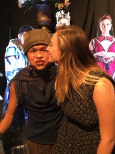  Former child actor Buboy Villar gets a kiss from American girlfriend Angie at the grand launch of ‘Encantadia’ Thursday night 