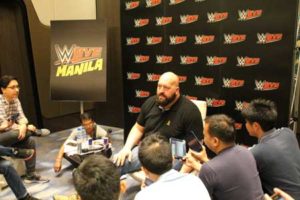 WWE superstar Big Show talks to reporters during a news conference on Tuesday at Conrad Hotel in Pasay City. PHOTO BY LANZ MENDOZA