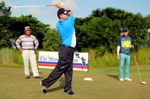 The Manila Times President and CEO Dante “Klink” Ang 2nd tees off during The Manila Times 1st President’s Cup golf tournament at the Eagle Ridge General Trias, Cavite. Photo by  Roberto Dungo Jr. 