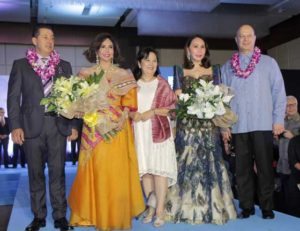 (From left) Antonio Gallo, Fortune Ledesma, Cecile Yasay, Agnes Huibonhoa and New World GM General Manager Farid Schoucair