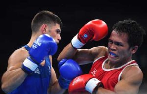 Philippines’ Charly Coronel Suarez (right) fights Great Britain’s Joseph Cordina during the Men’s Light (60kg) match at the Rio 2016 Olympic Games at the Riocentro—Pavilion 6 in Rio de Janeiro on August 6, 2016. AFP PHOTO