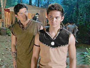 Bautista (left) plays the role of Apitong in ‘Encantadia’ with Ruru Madrid PHOTO FROM FACEBOOK/ENCANTADIA 2016