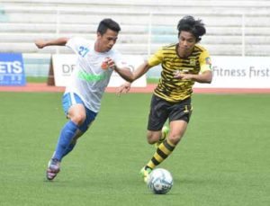 Stallion FC’s Fitch Arboleda attempts to penetrate the defense of Laos FC in their previous match in the United Football League on August 7. PHOTO BY JAELLE NEVIN REYES