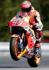 Spanish rider Marc Marquez in action during a practice session for the Czech MotoGP in Brno, on Saturday. AFP PHOTO