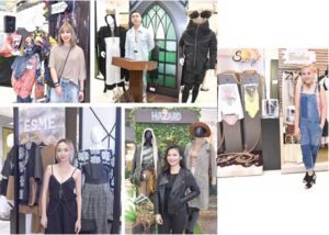 Fashion Merchandising Marketing students took inspiration from (clockwise from top) the summer season; the styles of Harajuku, Japan; androgyny; from the Jurassic era; and from Japanese samurais and peasants