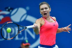 Simona Halep of Romania hits a return against Lucie Safarova of the Czech Republic during their 2016 US Open Women’s Singles match at the USTA Billie Jean King National Tennis Center in New York on Friday. AFP PHOTO