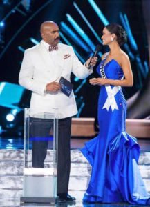 Miss Universe Pia Wurtzbach captions this post on the pageant’s Facebook page:  ‘#TBT to the night that changed my life. Steve Harvey let’s do it again and change someone else’s life’ 