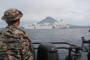 CALM BEFORE THE STORM Mayon Volcano appears calm in this photo taken from a Philippine Navy speedboat in July 2016 during the USS Mercy mission in Albay. PHOTO BY RHAYDZ B. BARCIA