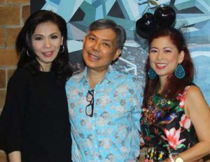 Red Charity Gala 2016 featured designer Chito Vijandre (center) with founders Kaye Tinga (left) and Tessa Prieto-Valdes