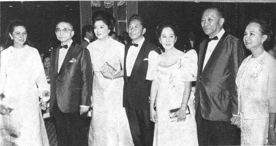 Game of thrones? The Marcoses and the Lopezes (Eugenio Sr. and Fernando, who was then vice president of the country) in happier times.