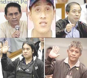 Gallery of rogues, or “whistleblowers”? Clockwise, Arula of Jabidah-massacre hoax,  Mawanay of  Lacson’s dollar-accounts hoax;  Lozada on the ZTE corruption hoax;  the clever Luy, who kept his millions through the pork-barrel investigations; and now,  Matobato, the  I-killed-50-people witness vs Duterte.