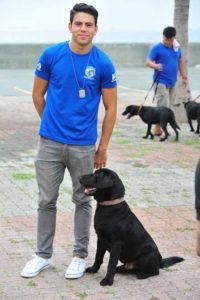 Ken Anderson with Koda from the Gerald Anderson Foundation