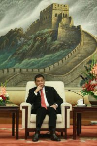 REAT PIVOT President Rodrigo Duterte attends a meeting with the chairman of the Standing Committee of the National People’s Congress of China, Zhang Dejiang, at the Great Hall of the People in Beijing on Thursday. Duterte’s shock statement of “separation” from the United States was the strongest signal he wants to end a 70-year alliance in favor of China and Russia. AFP POOL PHOTO BY WU HONG