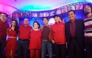 The cast of ‘FPJ’s Ang Probinsyano’ at their first anniversary thanksgiving party: (from left) Arjo Atayde, Yassi Pressman, Jaime Fabregas, Susan Roces, Coco Martin, Albert Martinez, Eddie Garcia, and Pepe Herrera