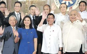 The Duterte Cabinet 2016 includes Vice President Leni Robredo as chairperson of the Housing and Urban Development Council (HUDCC)