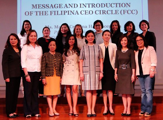FCC President Cristina Concepcion (standing, second from left) enjoys the support of the most powerful women in the Philippine business during her term