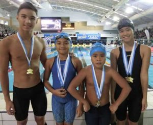 Philippine Swimming League standouts Micaela Jasmine Mojdeh (left), Marc Bryan Dula (center) and Kyla Soguilon will banner the country’s campaign in the 2016 Buccaneer Invitational Swimming Championship scheduled on October 22 to 23 at the St. Mary’s International School swimming pool in Tokyo, Japan. CONTRIBUTED PHOTO 
