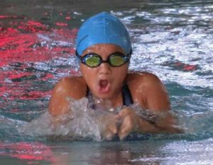 Immaculate Heart of Mary College-Parañaque’s Micaela Jasmine Mojdeh doing breaststroke during the Philippine Swimming League training camp at the Diliman Preparatory School Swimming Pool in Quezon City. Mojdeh leads 24 other tankers vying for medals in the 2016 Buccaneer Invitational Swimming Championship beginning on Saturday in Tokyo, Japan. CONTRIBUTED PHOTO