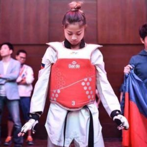 Ateneo de Manila University’s Pauline Lopez bags the Rookie of the Year award in the University Athletic Association of the Philippines tae kwon do tournament. CONTRIBUTED PHOTO