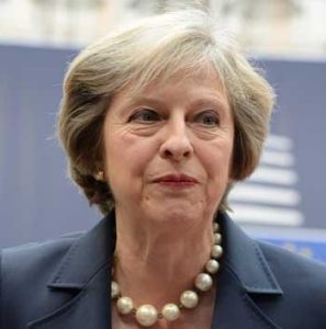 Britain’s Prime Minister Theresa May arrives for an European Union leaders summit on October 20at the European Council, in Brussels. May will use the leaders’ working dinner in Brussels to confirm her plan to start formal exit talks by the end of March, paving the way for Britain to leave the bloc by early 2019. AFP PHOTO