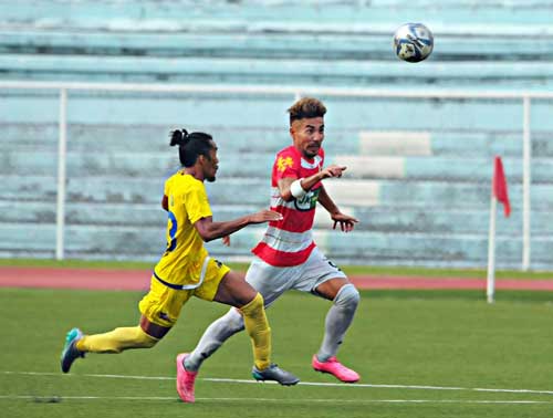 Japanese striker Takumi Uesato (right) is expected to lead JP Voltes FC against Ceres La Salle FC in the final season match of the United Football League at the Rizal Memorial Football Stadium, 5 p.m. today.  UFL MEDIA PHOTO 