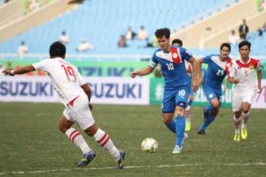 Filipino-British striker Phil Younghusband during the previous edition of the AFF Suzuki Cup. Younghusband will be the team’s skipper this year in the biennial meet.  PHOTO FROM PHILIPPINE AZKALS FACEBOOK PAGE