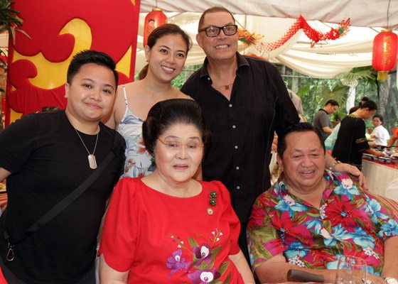 Aiza Seguera, Liza Diño and James Cooper with Representative Imelda Marcos and birthday celebrant Ado Escudero