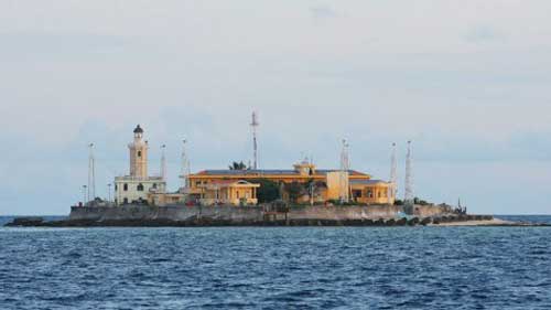 Fortifications such as the one on Vietnamese-controlled Phan Vinh Island in the South China Sea’s Spratly chain are one method countries in the disputed waters press their claims. (VIETNAM NEWS AGENCY/AFP/GETTY IMAGES)