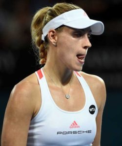 Angelique Kerber of Germany reacts while playing against Elina Svitolina of Ukraine in their women’s singles quarter-final match at the Brisbane International tennis tournament in Brisbane on January 5. AFP PHOTO