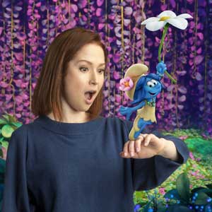 Smurf Blossom (Ellie Kemper) lights up a room with her huge energy – she walks and talks a mile a minute, she’s never met a Smurf she didn’t like, and she bowls everyone over with her candy-sweet, bubbly personality. Her glass isn’t just half full, it’s overflowing.