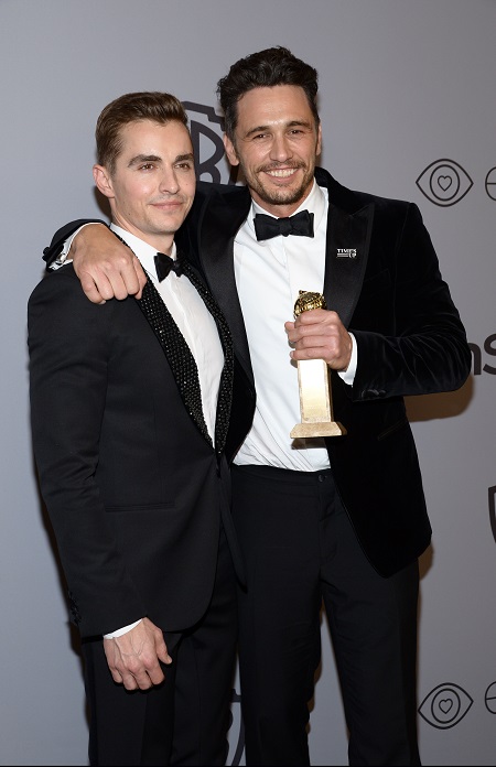 Actors Dave Franco (L) and James Franco 