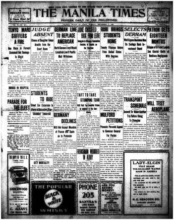 PAGE FROM THE PAST SEPTEMBER 01, 1908 | The Manila Times