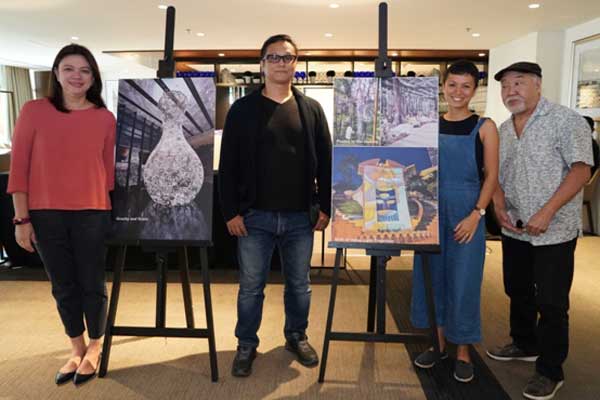 Ayala Land Head of Marketing for Corporate Brand and Strategic Landbank Management Cathy Bengzon, Japanese artist Shinji Ohmaki, Olivia D’Aboville and Neal Oshima.