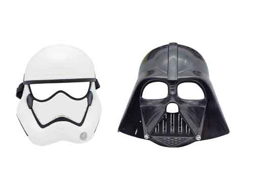 Bring the force with you with these all new Darth Vader and Stormtrooper masks.