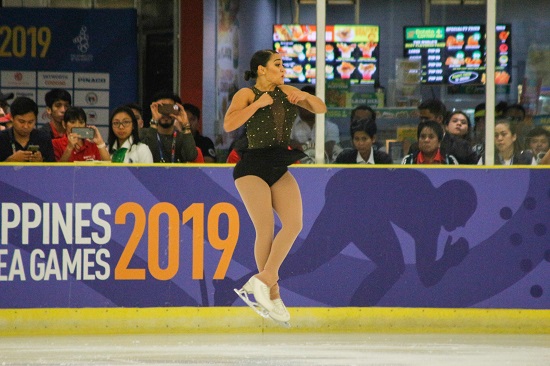 Cirinia Gillett of the Philippines’ figure skating performance at the 30th Southeast Asian Games on Sunday, December 1, 2019. PHOTO BY JOHN ORVEN VERDOTE