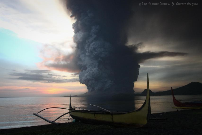 Taal Volcano as seen from Balete town in Batangas on Sunday afternoon. PHOTO BY J. GERARD SEGUIA